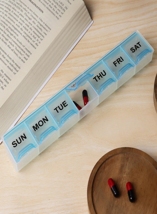 Extra Care Weekly Single Line Pill Box travel box tablet holder medicine dispenser organizer storage BPA Free Travel 7 Day Pill Box Case - Multicolor, Set Of 1 - Image 3